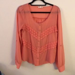 Coral Long Sleeve Blouse